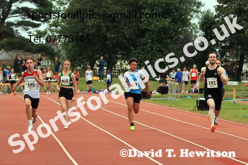 100 metres, 2025 NEGP No 5 Monkton, Wednesday, July 23rd. Photo: David T. Hewitson/Sports for All Pics